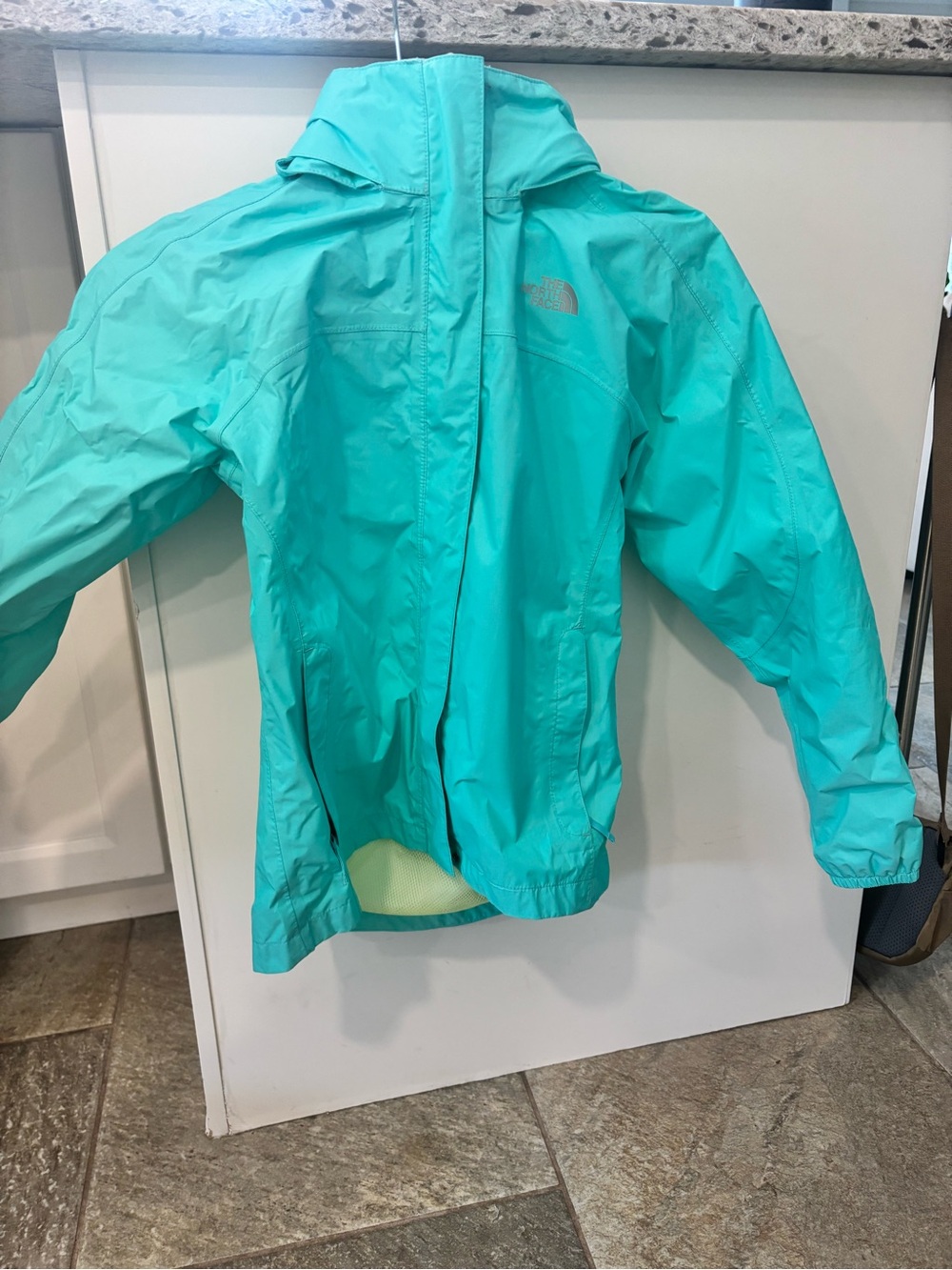 The North Face Kids Teal/Turquoise Hooded Rain Jacket Medium Youth